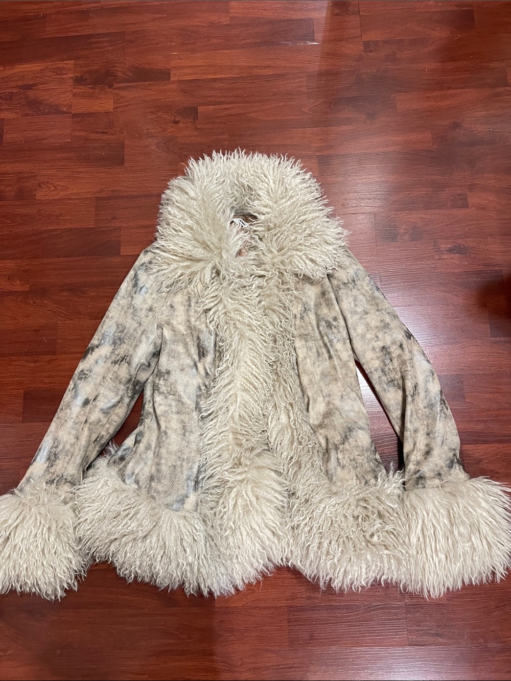 Fashion Nova Cream Faux Fur Trim Teddy Jacket